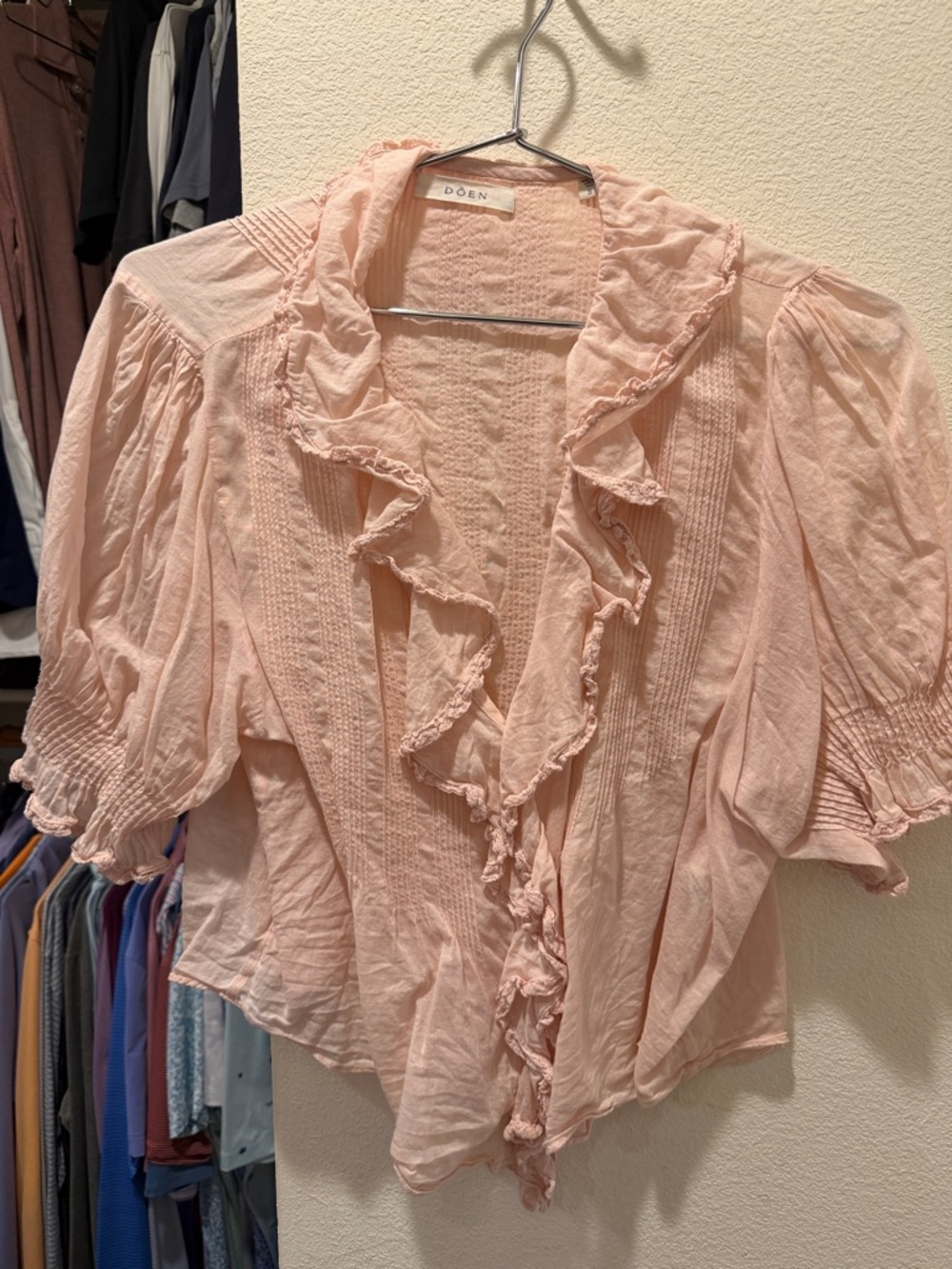 Doen Pale Pink Blouse size Small
